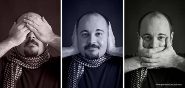 insan siyah beyaz kolajı