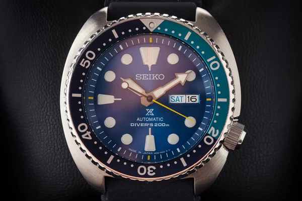 Seiko Prospex Blue Lagoon Limited Edition Professional Diver Watch Close — Stock Photo, Image