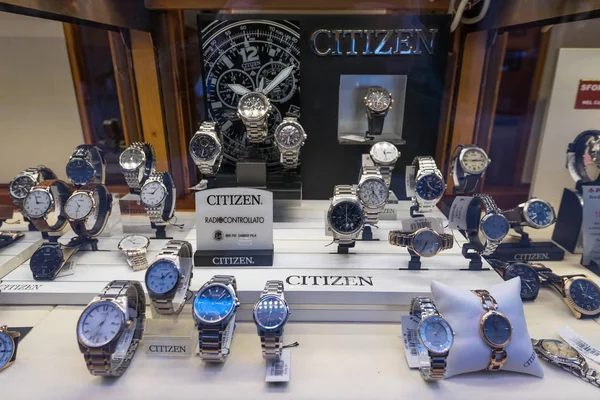 Citizen Brand Relojes Dentro Tienda Ventana — Foto de Stock