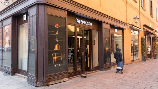 Bologna Italie Circa Mars 2018 Nespresso Shop Centre Ville — Photo