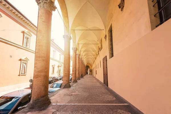 Massimo Azeglio Vista Panorámica Calle Con Bengala Bolonia Italia — Foto de Stock