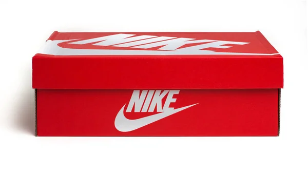 Bologna Olaszország September 2018 Nike Cipő Doboz Izolált Fehér Háttér — Stock Fotó