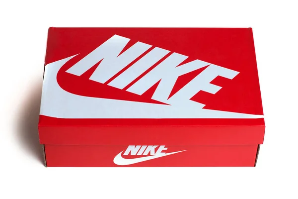 Bologna Italy September 2018 Nike Shoes Box Isolated White Background — 图库照片