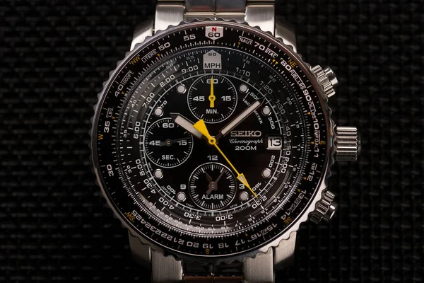 Hodinky Seiko Chronograph Zavření Záběru — Stock fotografie