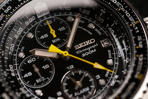 Seiko Chronograph Relógio Close Tiro — Fotografia de Stock