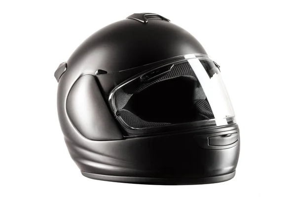 Black Helmet Isolated White Background Studio Shot — Stock Photo, Image