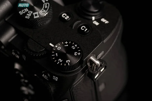 意大利博洛尼亚 2019年2月 索尼A7Iii无镜相机黑色背景 插图社论 — 图库照片