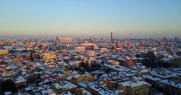 Flygfoto Över Staden Vintern — Stockfoto