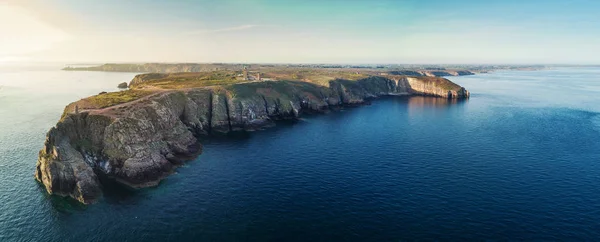 Cap Fréhel Fyren Och Cape Flygfoto Cap Fréhel Halvö Côtes — Stockfoto