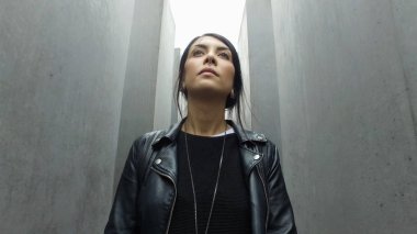 Young woman with modern background.