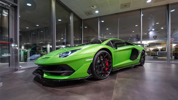 Bologna Italien März 2019 Sportwagenausstellung Lamborghini Aventador Flughafen Von Bologna — Stockfoto