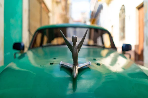 Havana Cuba Março 2019 Vintage Clássico Americano Oldsmobile Carro Detalhe — Fotografia de Stock