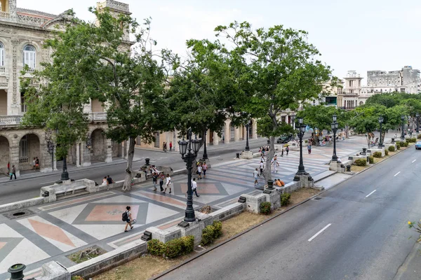 Havana Cuba March 2019 Aerial View Paseo Del Prado Street — Stock Photo, Image