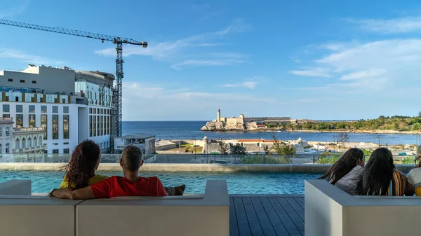 Havana Cuba Março 2019 Vista Luxo Packard Hotel Terraço Com — Fotografia de Stock