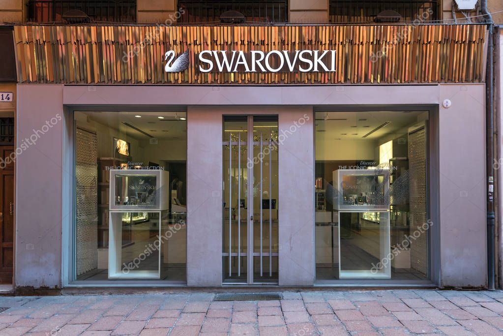 BOLOGNA, ITALY - CIRCA MARCH, 2018: Swarovski crystal jewelry store
