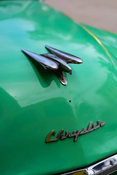 Havana Cuba Marzo 2019 Chrysler Hood Ornamento Auto Epoca — Foto Stock