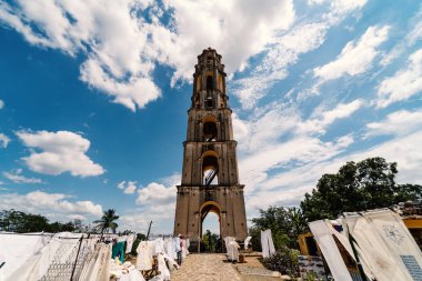 Şeker Fabrikaları Vadisi'ndeki Manaca Iznaga Kulesi - Valle de los Ingenios. Trinidad, Küba.