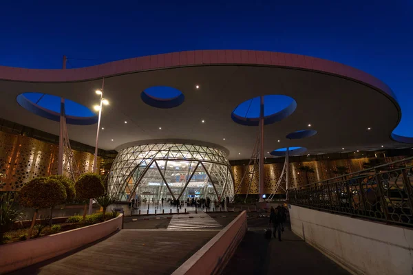 Marrakech Morocco April 2019 Menara Airport Exterior View Sunshine Blue — Stock Photo, Image