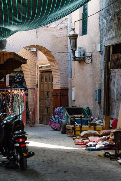 Callejón Con Vendedores Mercado Marrakech Marruecos — Foto de Stock