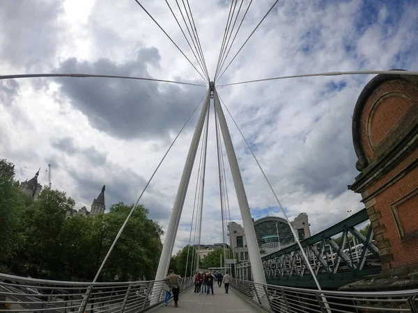 Londra Maggio 2018 Golden Jubilee Bridge Due Nuovi Ponti Pedonali — Foto Stock