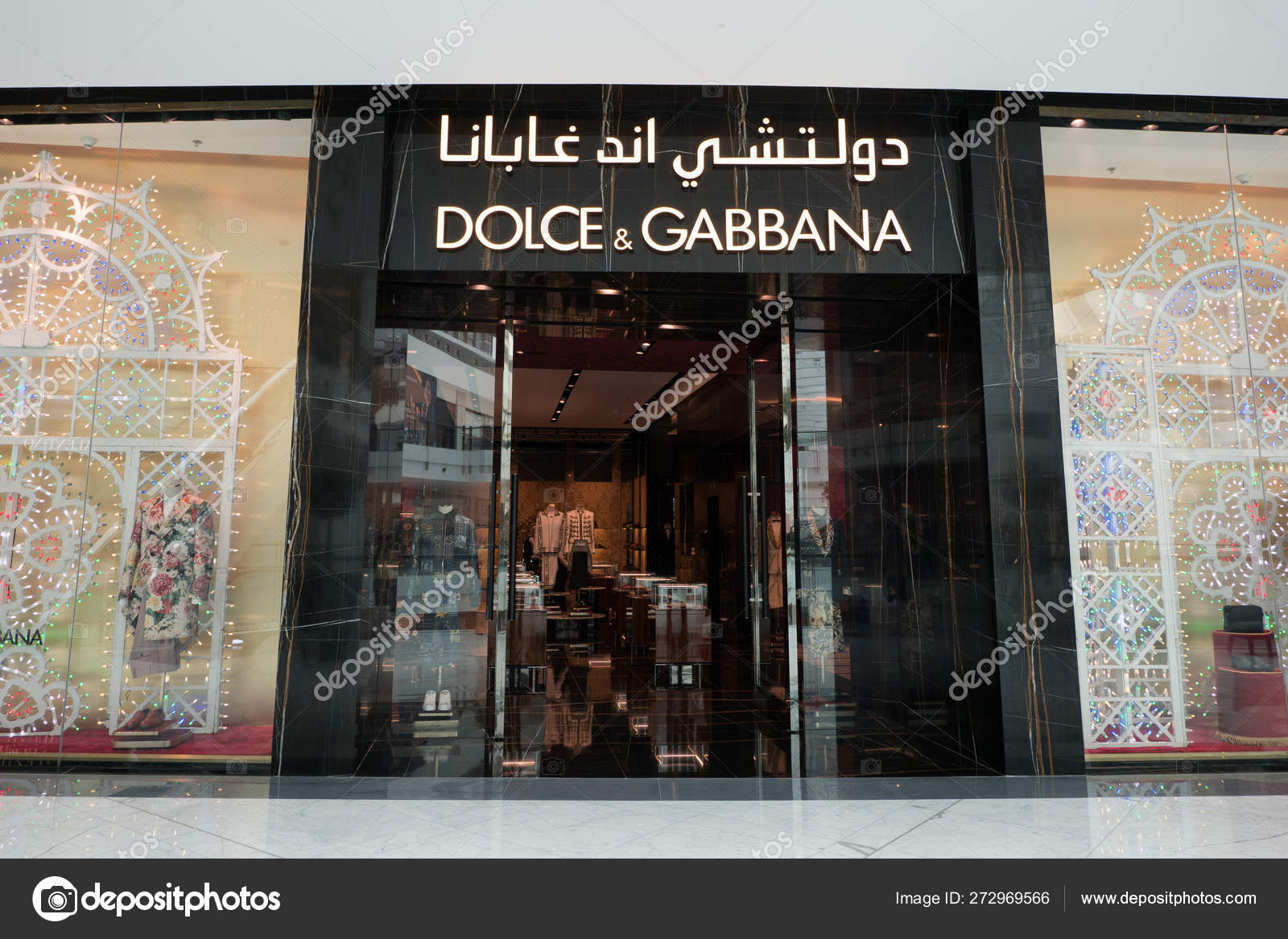 Dubai October 2018 Dolce Gabbana Fashion Store Dubai Mall Dolce Stock