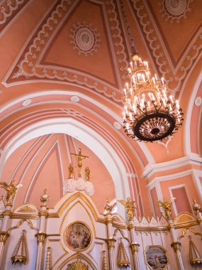 Saint Petersburg - Mayıs 2018: Chesme Kilisesi iç görünümü. Vaftizci Yahya Kilisesi.