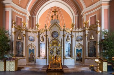 Saint Petersburg - Mayıs 2018: Chesme Kilisesi iç görünümü. Vaftizci Yahya Kilisesi.