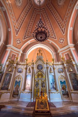 Saint Petersburg - Mayıs 2018: Chesme Kilisesi iç görünümü. Vaftizci Yahya Kilisesi.