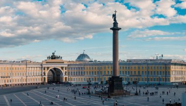 St. Petersburg, Rusya'nın Saray kare havadan görünümü. 
