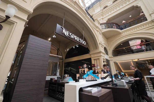 Moscow Circa May 2018 Nespresso Store Historical Gum Department Store — Stock Photo, Image