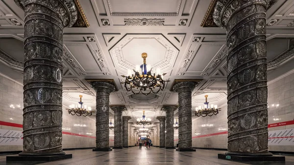 Saint Petersburg Mayıs 2018 Avtovo Metro Istasyonu Salonu Mimar Yevgenii — Stok fotoğraf