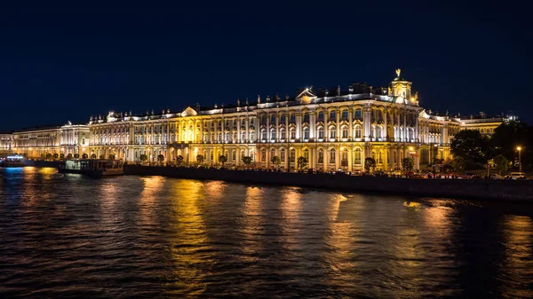 Vista Panoramica Del Palazzo Inverno Notte Eremo San Pietroburgo Russia — Foto Stock