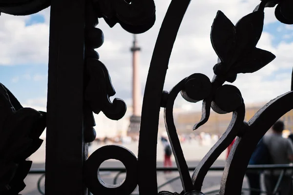 Pohled Palácových Náměstí Kované Brány Zimního Paláce Hermitage Petrohrad Rusko — Stock fotografie