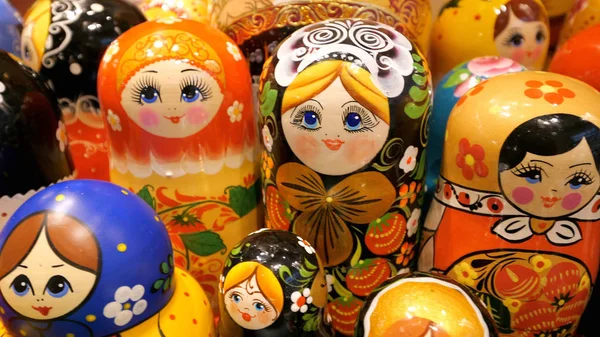 Kleurrijke Russische Matryoshka Markt — Stockfoto
