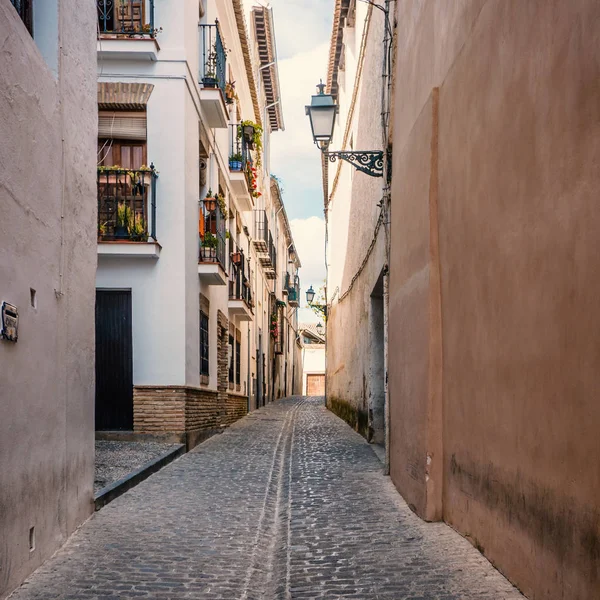 Typische Straat Granada Andalusië Spanje — Stockfoto