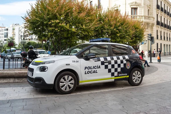 格拉纳达 西班牙 Circa 2018 警车停在街上 — 图库照片