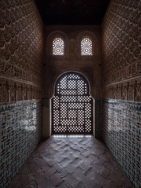 Granada Spanien Circa Juni 2018 Interiörer Vägg Detalj Alhambra Palace — Stockfoto