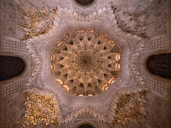 Granada Spanien Circa Juni 2018 Alhambra Palace Tak Detalj Unesco — Stockfoto