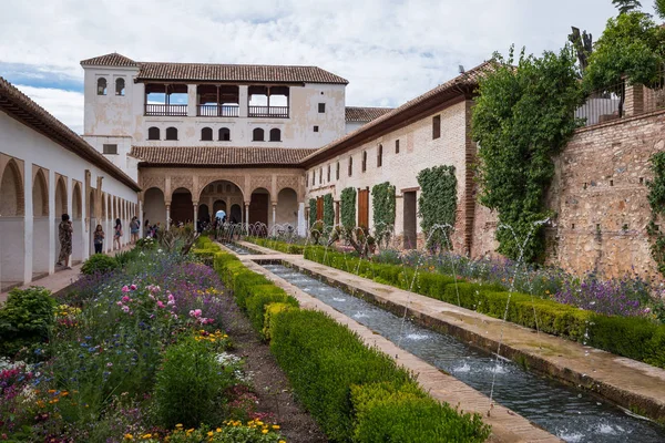 Granada Spanien Circa Juni 2018 Alhambra Palace Fountain Unesco Plats — Stockfoto