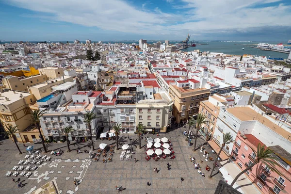 Aerial Panoramic View Roofs Cadiz Spain — Stock Photo, Image