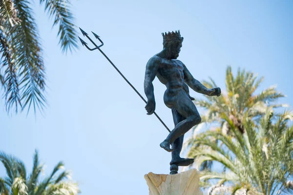 Neptune Fontän Staty Inuti Alcazar Gardens Cordoba Andalusien Spanien — Stockfoto