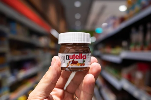 Dubai Ekim 2018 Süper Marketin Içinde Küçük Nutella Kavanozu Nutella — Stok fotoğraf