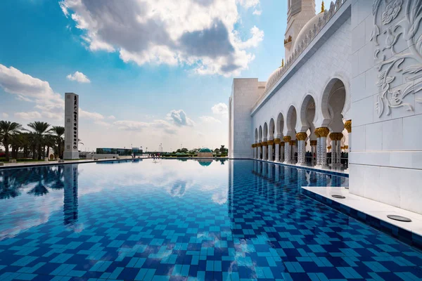 Sheikh Zayed Mezquita Vista Panorámica Panorámica Abu Dhabi Emiratos Árabes — Foto de Stock