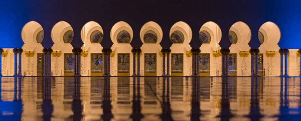 Sheikh Zayed Moschea Dettaglio Architettonico Tramonto Abu Dhabi Emirati Arabi — Foto Stock