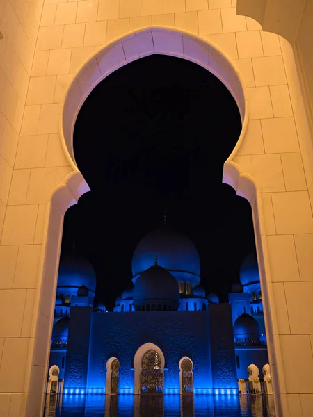 Sheikh Zayed Moskén Natten Abu Dhabi Förenade Arabemiraten — Stockfoto