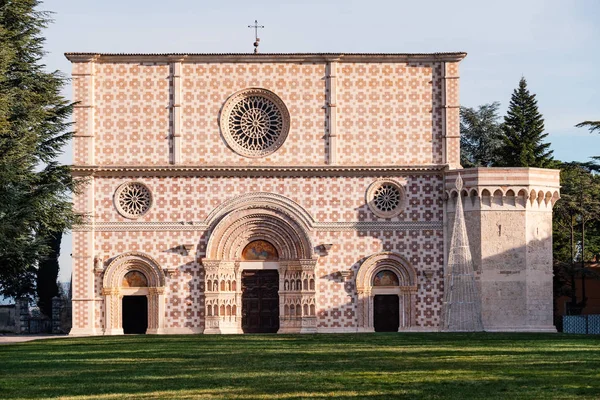 Santa Maria Collemaggio Basilica Xiii Jahrhundert Fassade Aquila Abruzzen Italien — Stockfoto