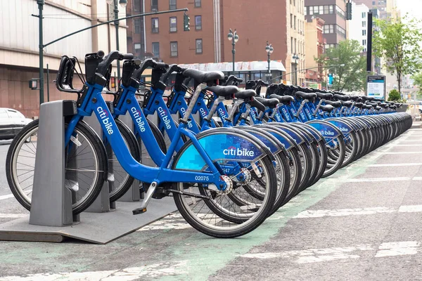 New York City May 2015 Citi Bike Station Manhattan — Stock Photo, Image