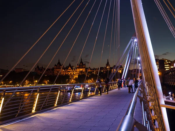 London United Kingdom Circa June 2015 Night View Golden Jubilee — Stock Photo, Image