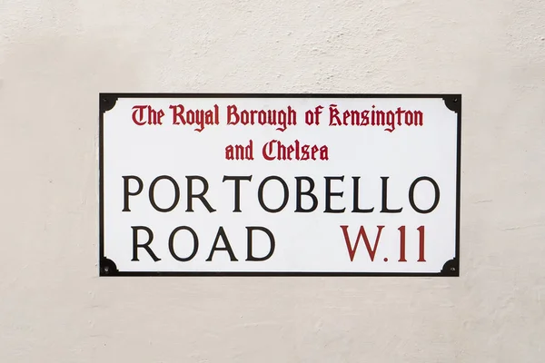 Portobello Road Straßenschild London Großbritannien — Stockfoto