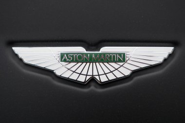 Hong Kong, Çin - 26 Kasım 2015: Logo detayı. Aston Martin 